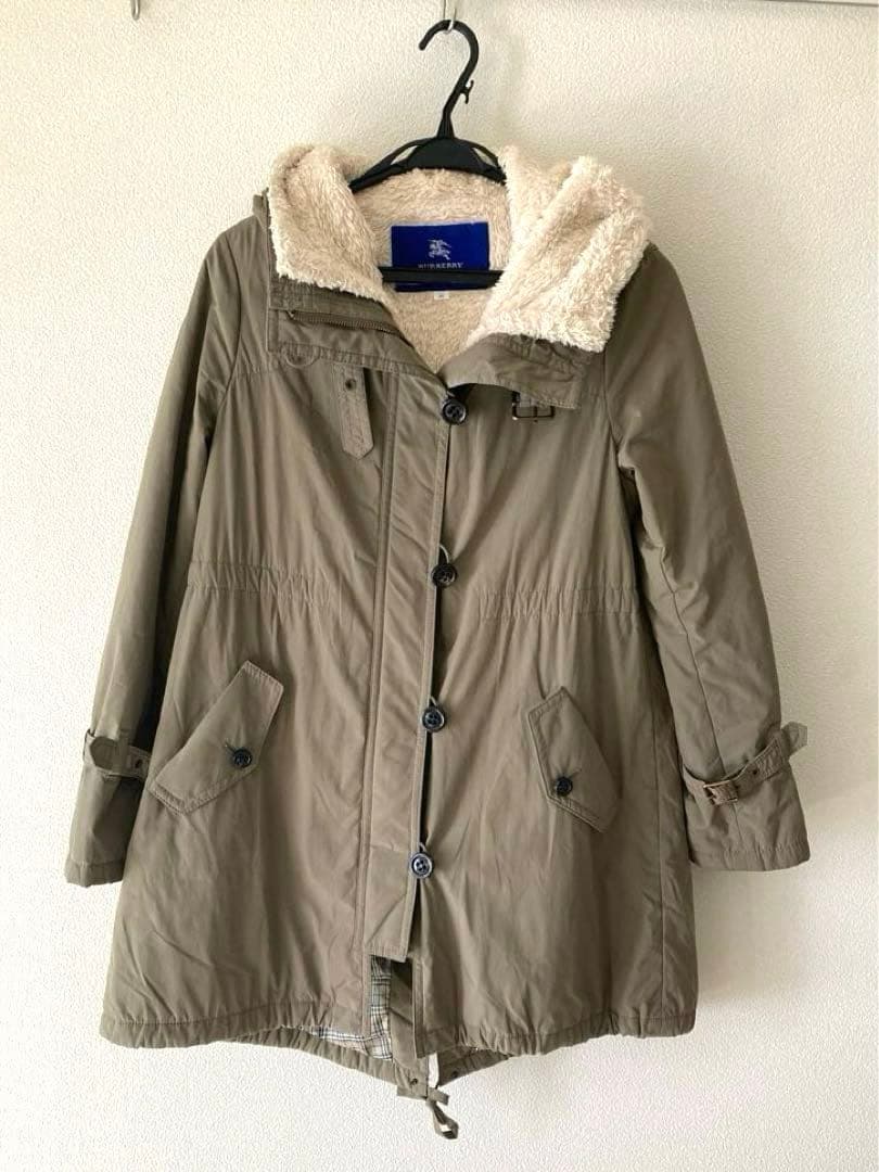 バーバリー 2WAY ライナー付 モッズコート ノバチェック M 38 カーキ