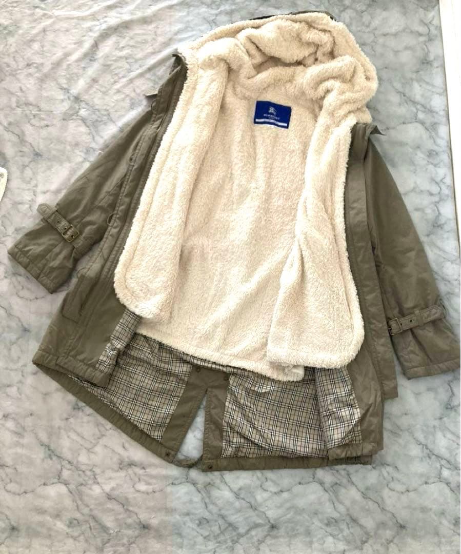 バーバリー 2WAY ライナー付 モッズコート ノバチェック M 38 カーキ
