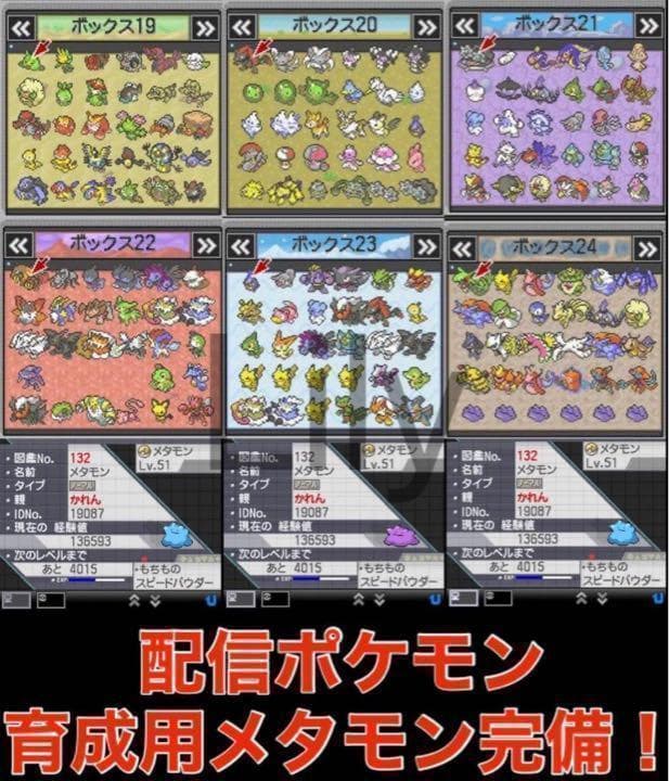 【ポケモン】ブラック2 配信 6vメタモン付き 道具完備 匿名配送