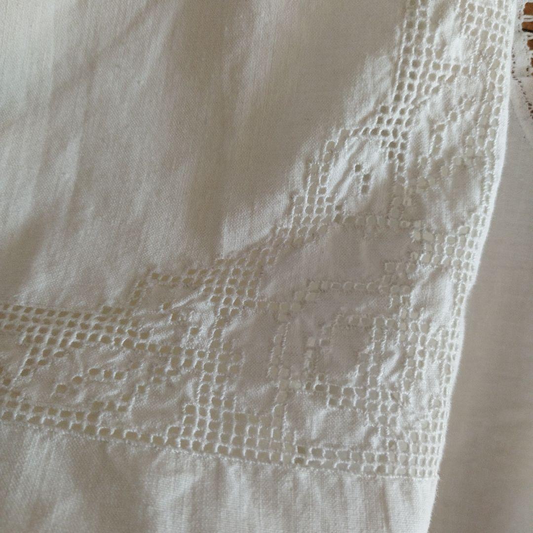フランスアンティーク大きめリネンバッグ&ヘアーバンド2点セット*イニシャル*刺繍