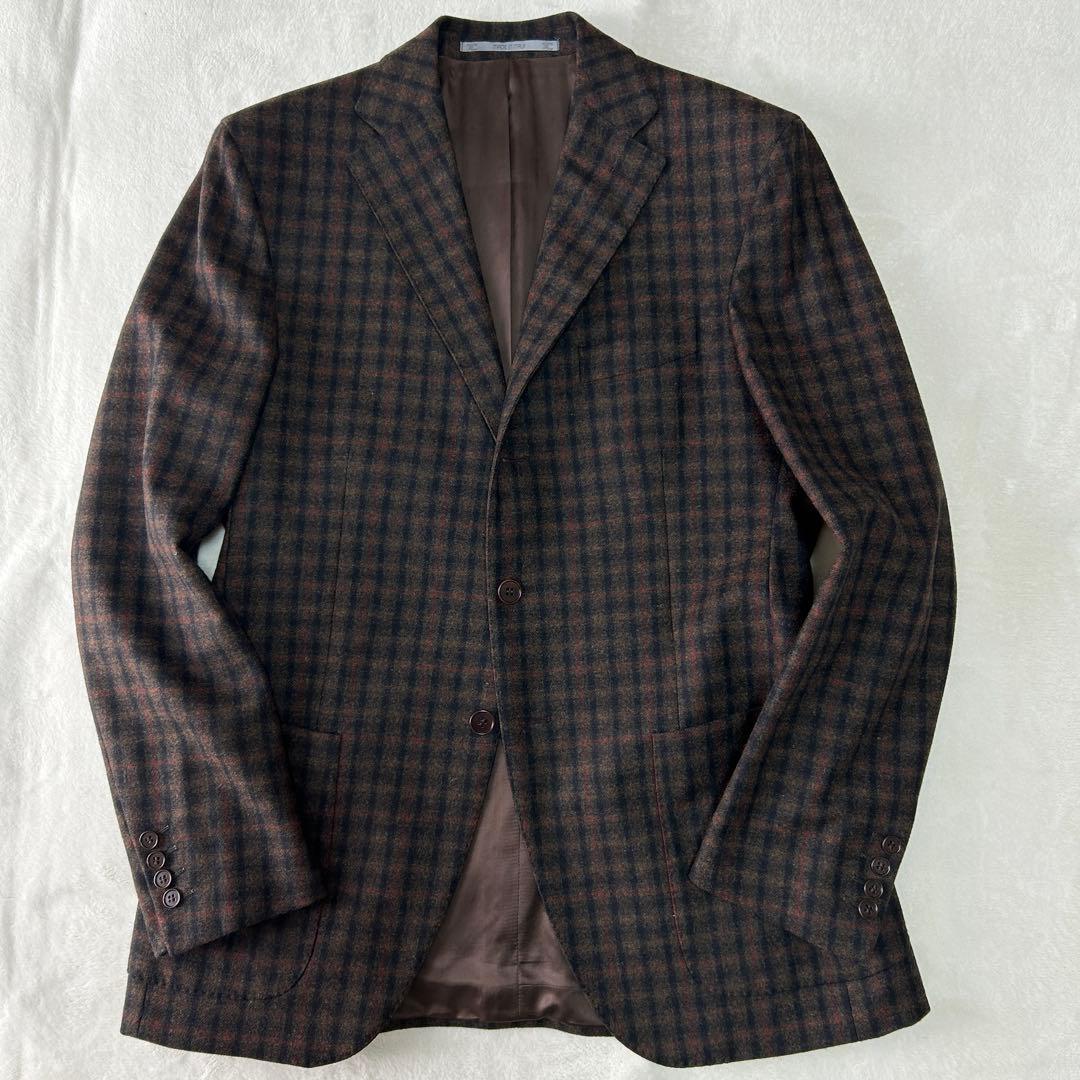 美品 14万 カンタレリ カシミヤ ウール ジャケット 50 XL大きいサイズ