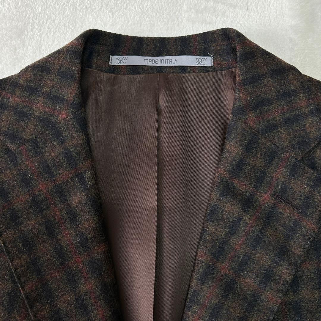 美品 14万 カンタレリ カシミヤ ウール ジャケット 50 XL大きいサイズ