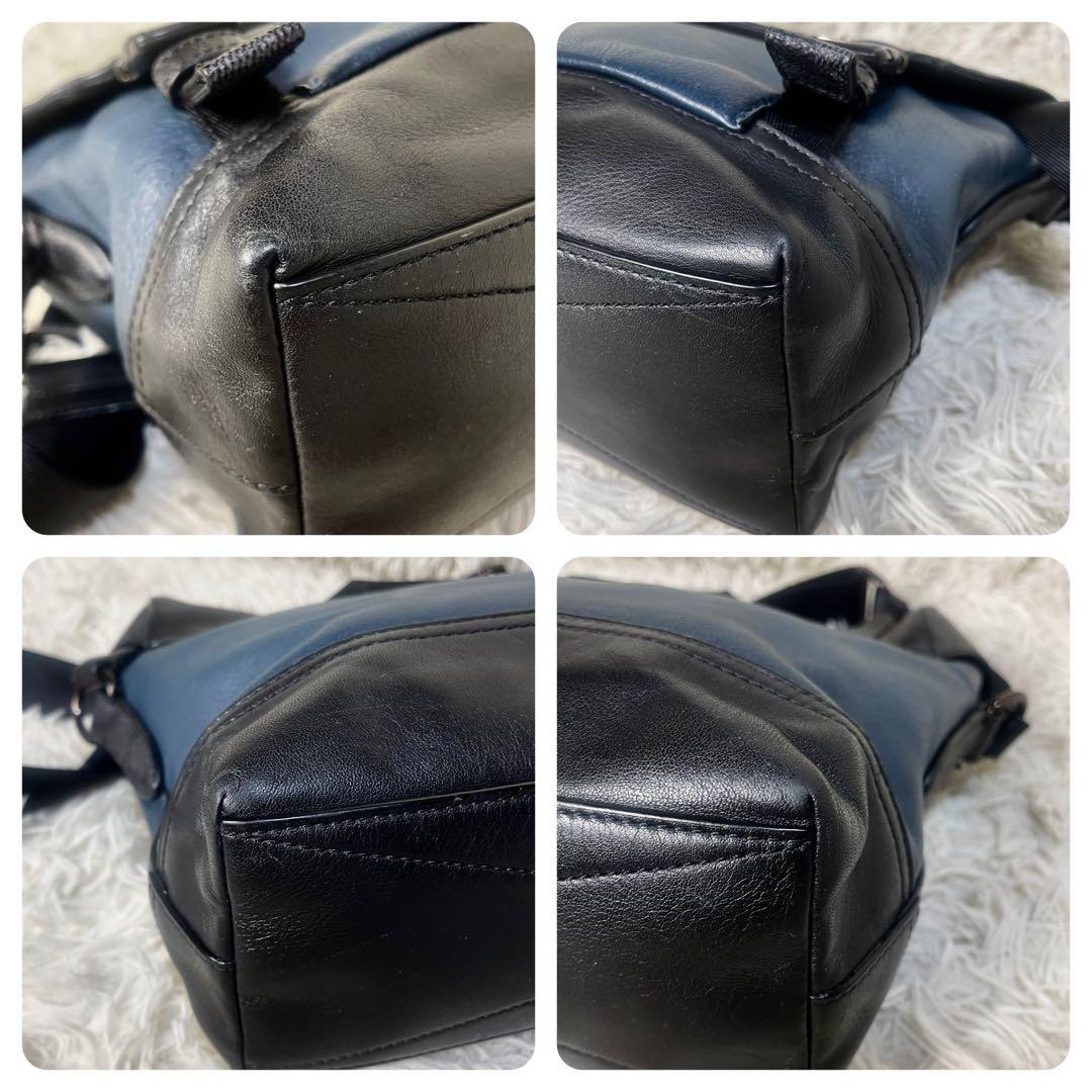 美品　COACH コーチ　ショルダーバッグ　メッセンジャー　レザー　ブラック