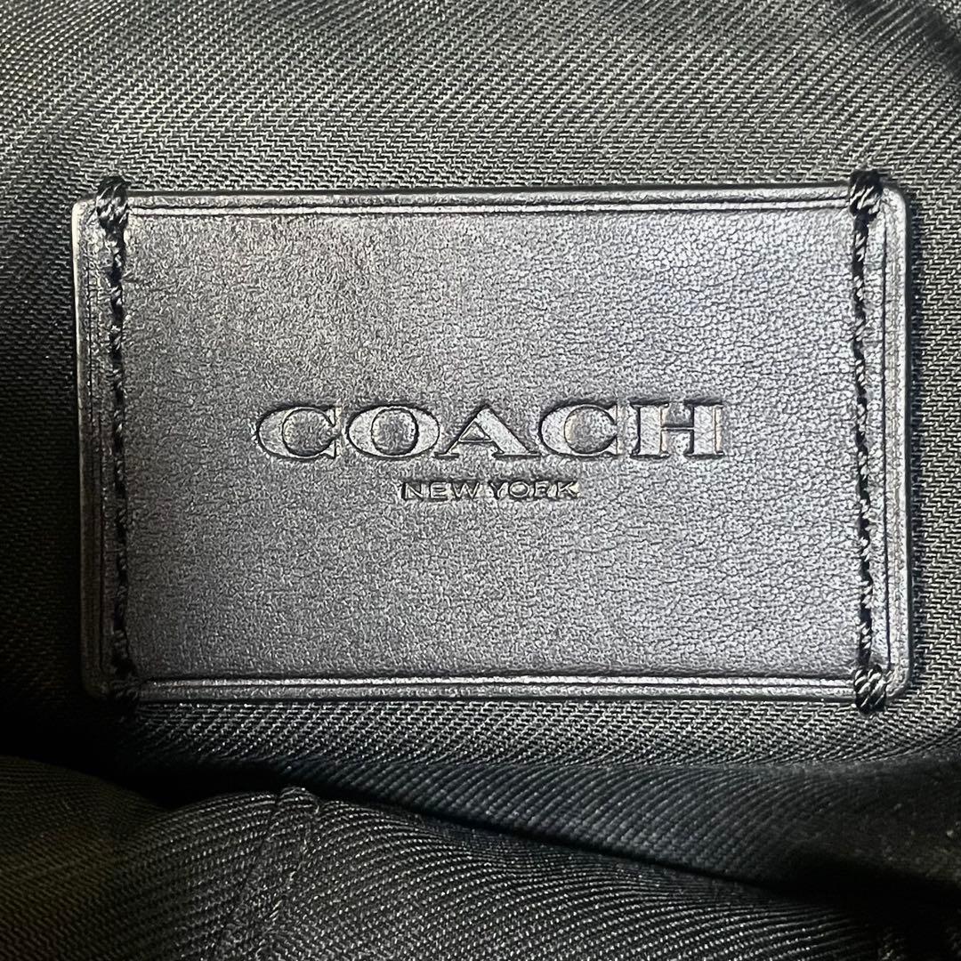 美品　COACH コーチ　ショルダーバッグ　メッセンジャー　レザー　ブラック