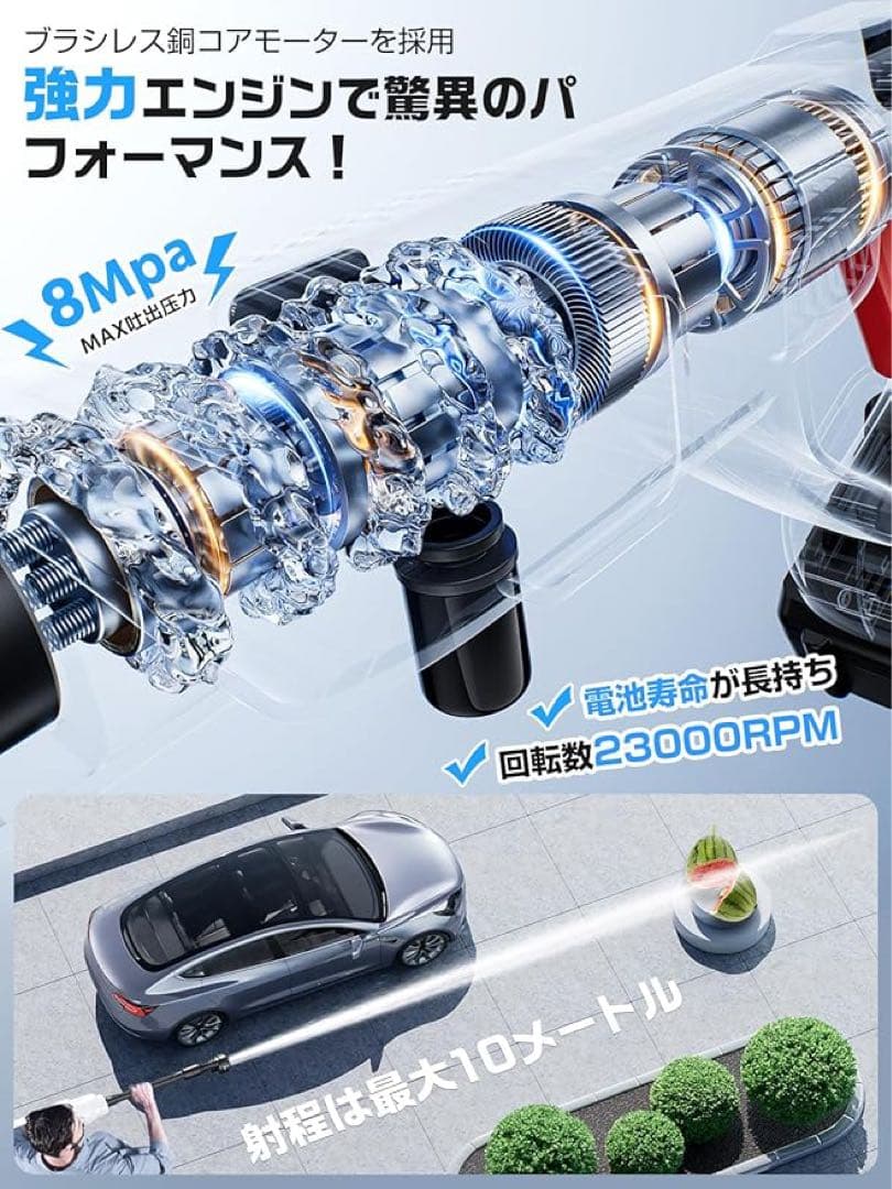 670 高圧洗浄機　コードレス　洗車機　マキタ　車用　ハンディクリーナ　掃除機