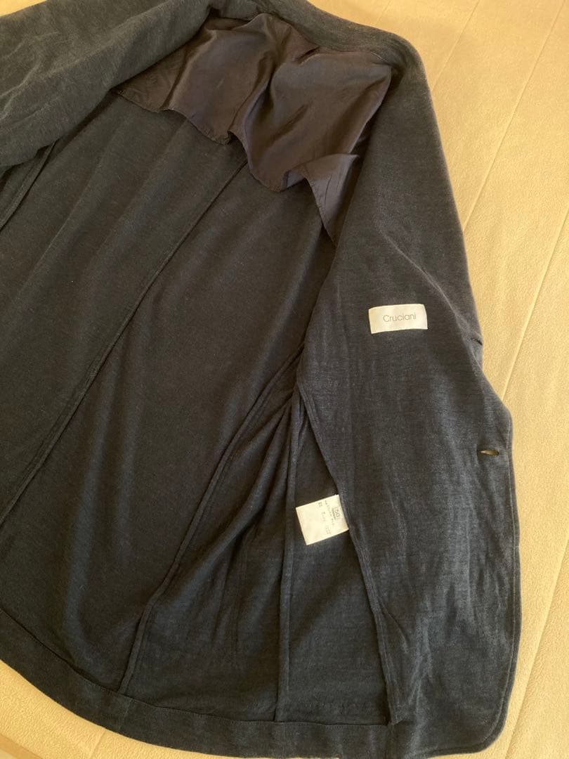 Cruciani リネン 麻 テーラードジャケット ニット ネイビー 50 近年