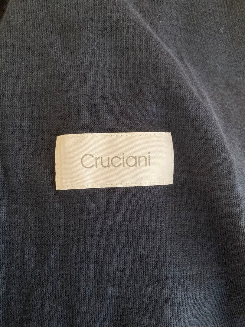 Cruciani リネン 麻 テーラードジャケット ニット ネイビー 50 近年
