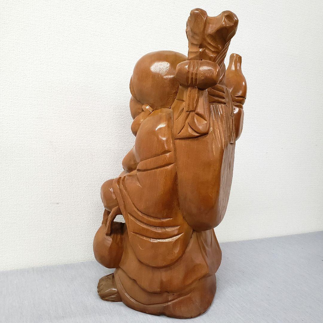 木彫り 布袋様 七福神 置物 金運 招運 開運 商売繁盛 縁起物
