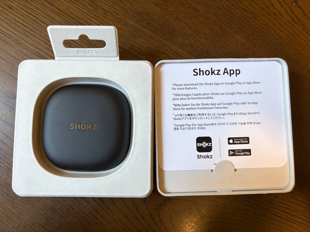 Shokz ワイヤレスイヤホン ブラック 充電ケース付き