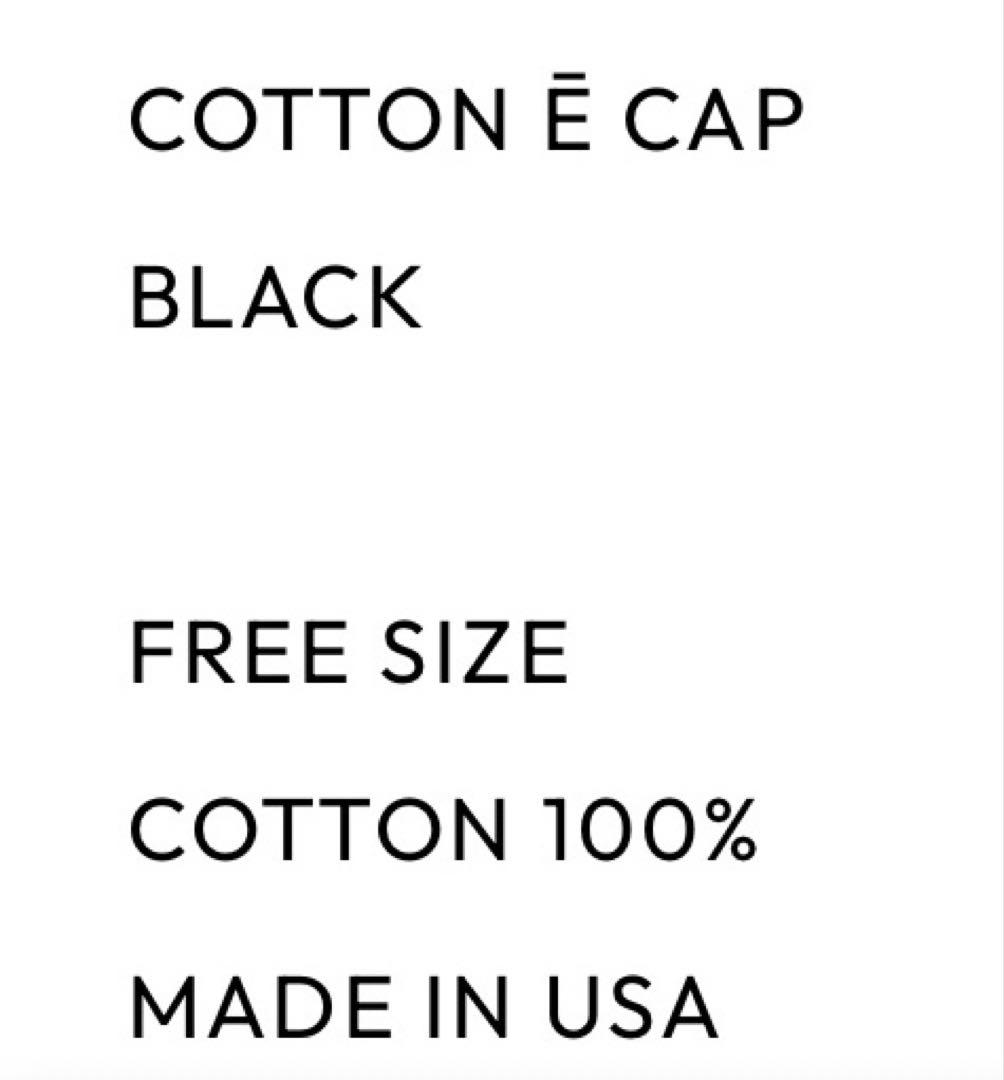 帽子 COTTON E CAP (BLACK)