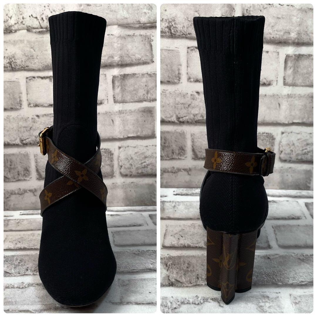 極美品✨ルイヴィトン　シルエットライン　アンクルブーツ　モノグラム　23.5cm