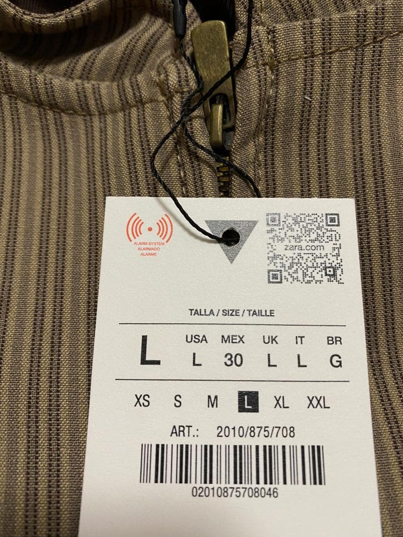新品 ZARA ストライプ柄フィットブレザー L ナポレオン