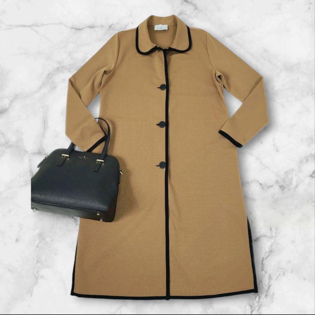 美品 Gisella M 丸襟　ジャージーストレッチロングコート