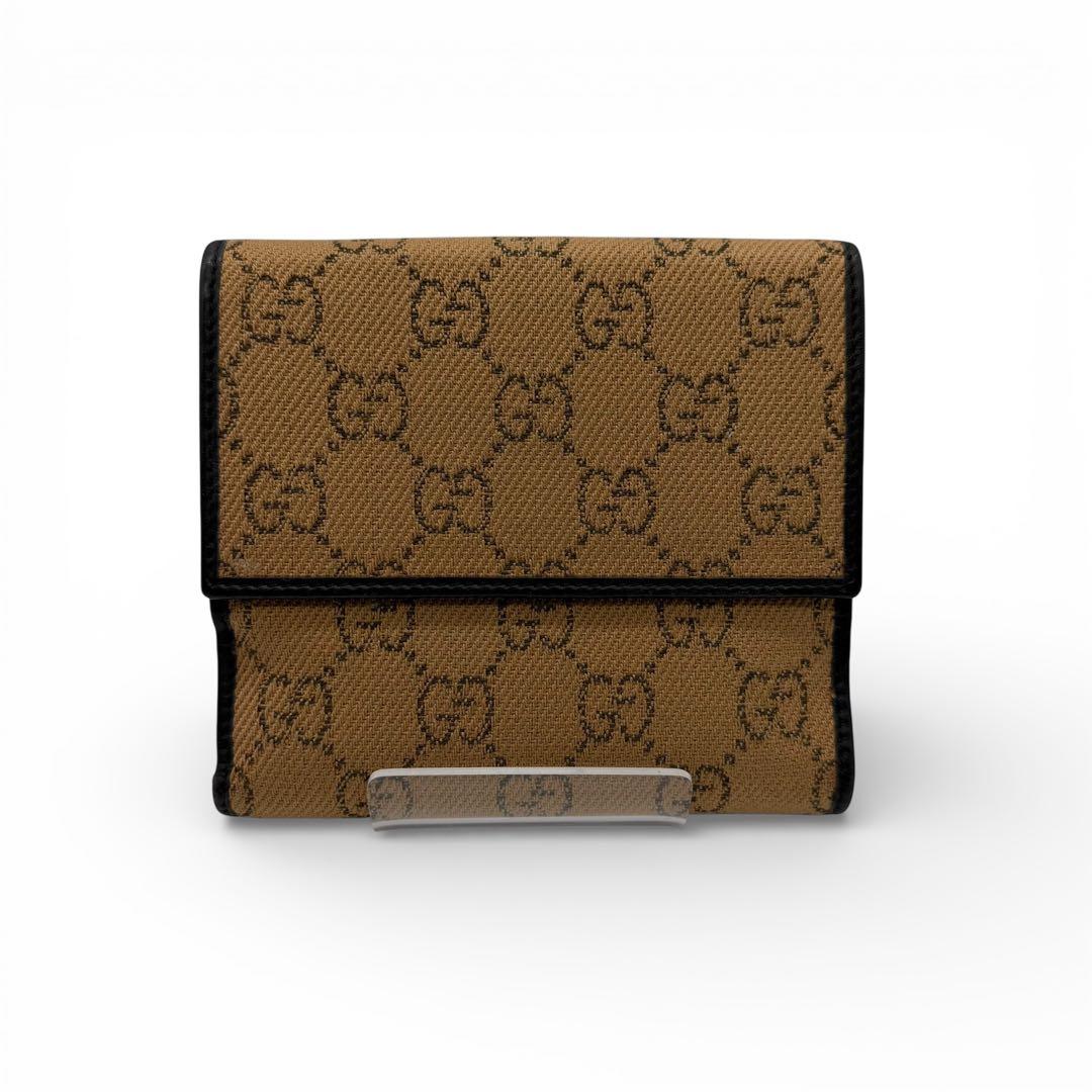 【美品】 GUCCI グッチ GG ジャガード 折り財布 w3