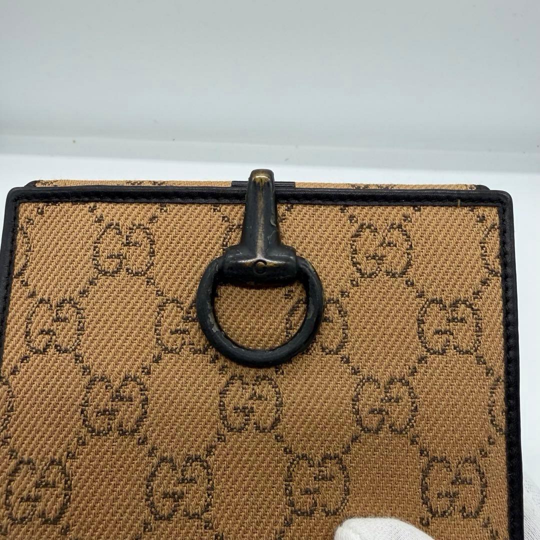 【美品】 GUCCI グッチ GG ジャガード 折り財布 w3