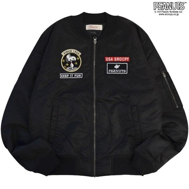 スヌーピー　MA-1　Mサイズ　ブラック　SNOOPY　PEANUTS　新品