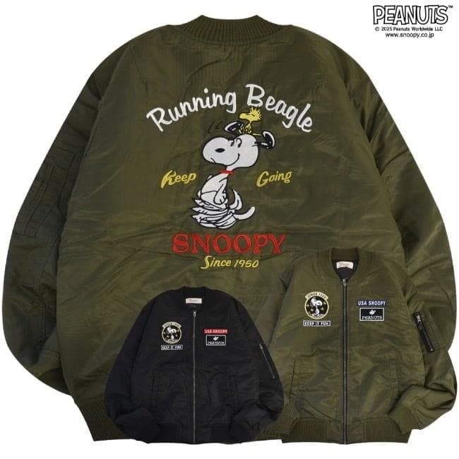スヌーピー　MA-1　Mサイズ　ブラック　SNOOPY　PEANUTS　新品