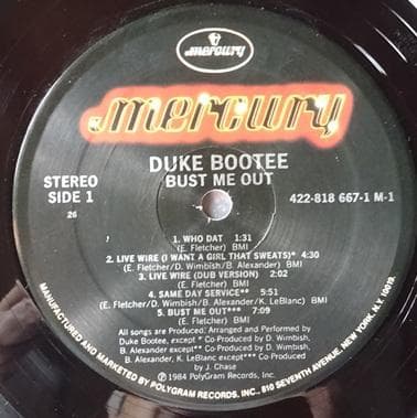 洋楽 DUKE BOOTEE/BUST ME OUT (US LP)