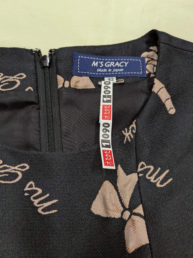 ★エムズグレイシー M'S GRACY　ジャガード　ドッキング　ワンピース