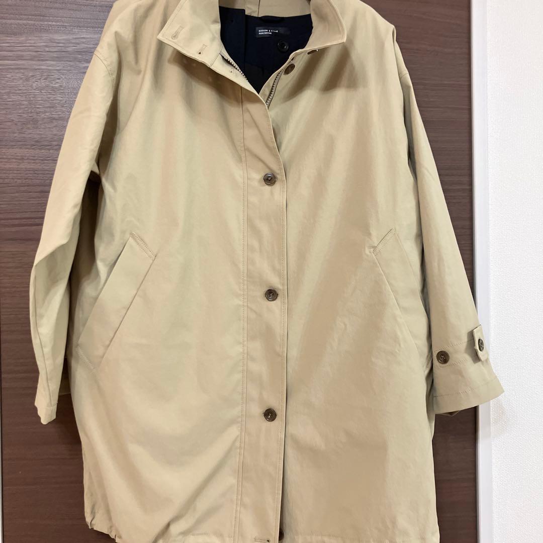 未使用　中綿ベスト付きのかろやかミドル丈アウター　ベージュM 暮らしの道具店