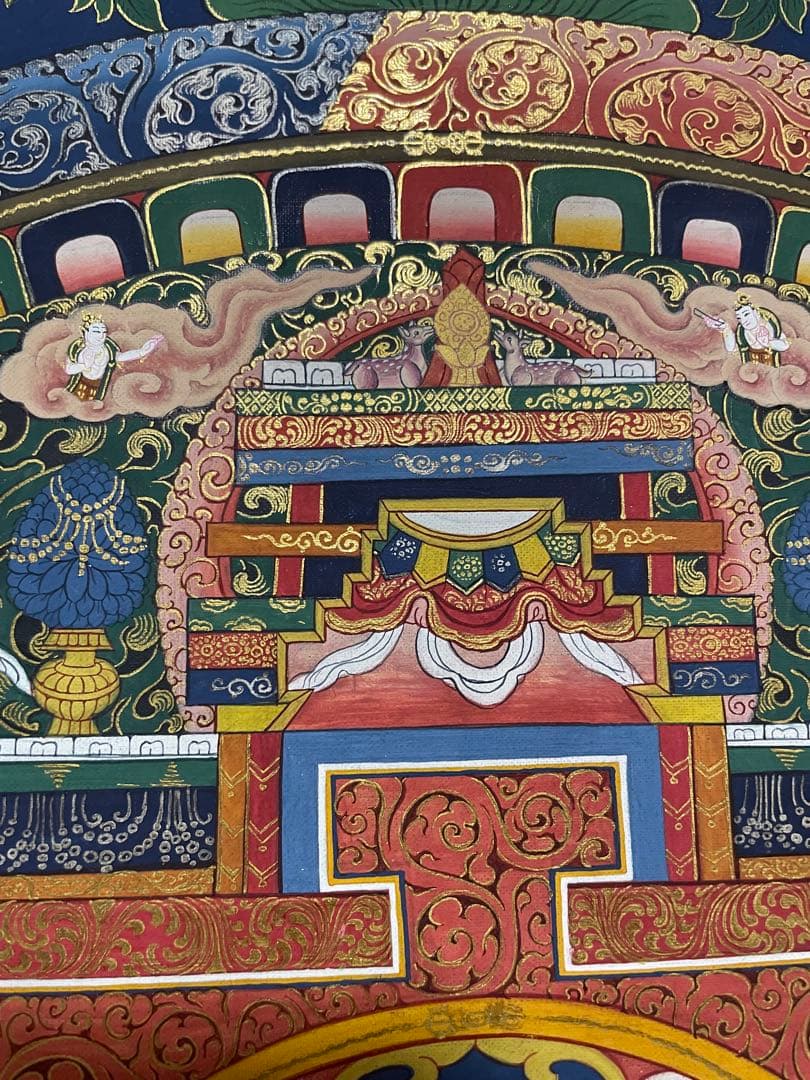 値下げしました　仏画 タンカ 肉筆 額付き