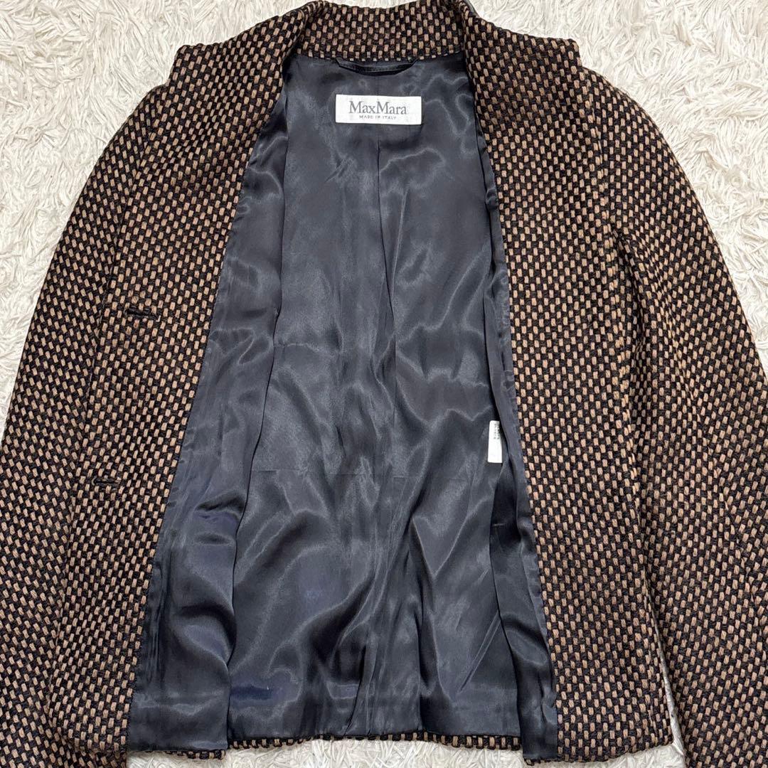 MAX MARA マックスマーラ テーラードジャケット　レザー切替 白タグ
