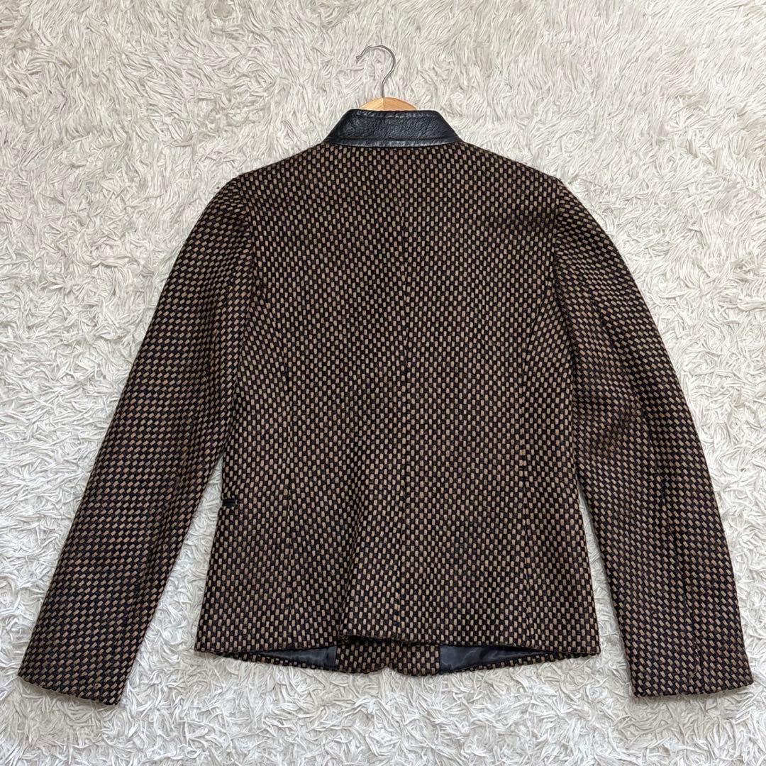 MAX MARA マックスマーラ テーラードジャケット　レザー切替 白タグ