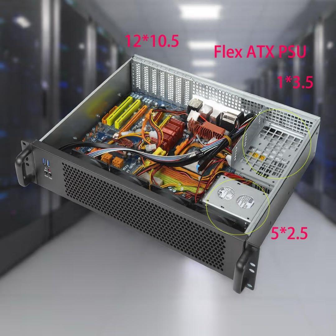 2U ATX ラックマウントシャーシ奥行13.38 Flex