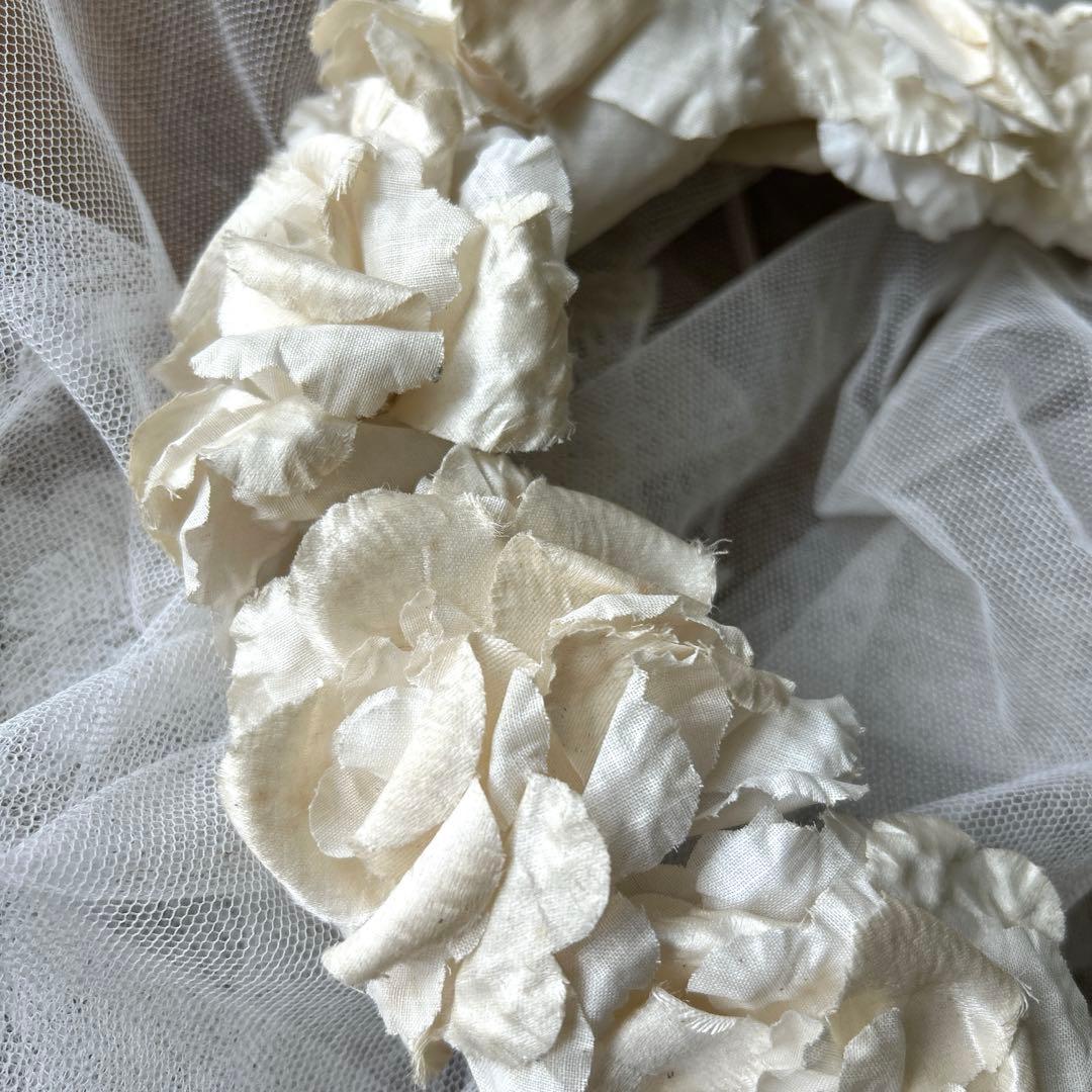 フランスアンティーク　布花　花冠