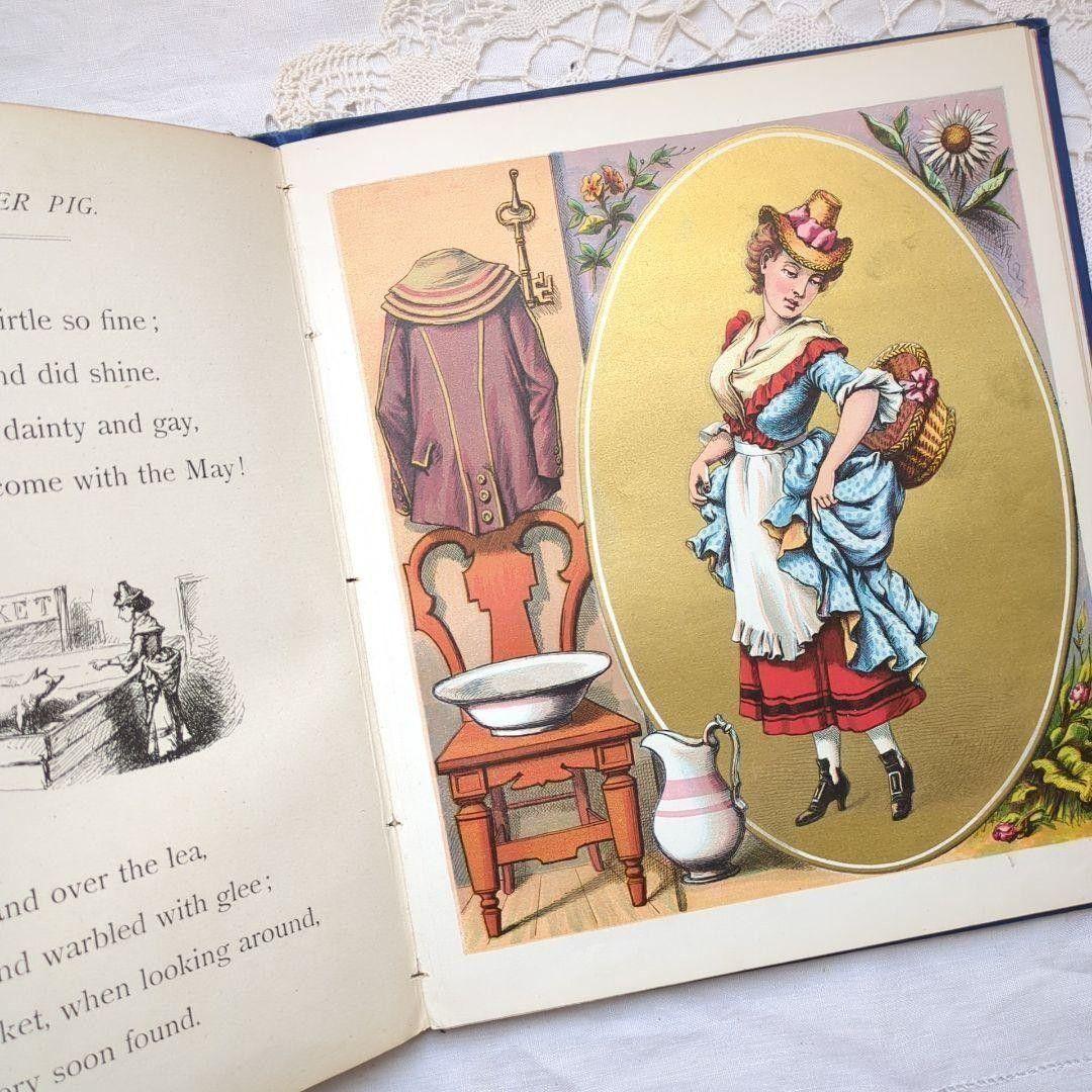 超稀少1880アンティーク絵本 児童書 洋書古書 ヴンテージ ヴィクトリアン