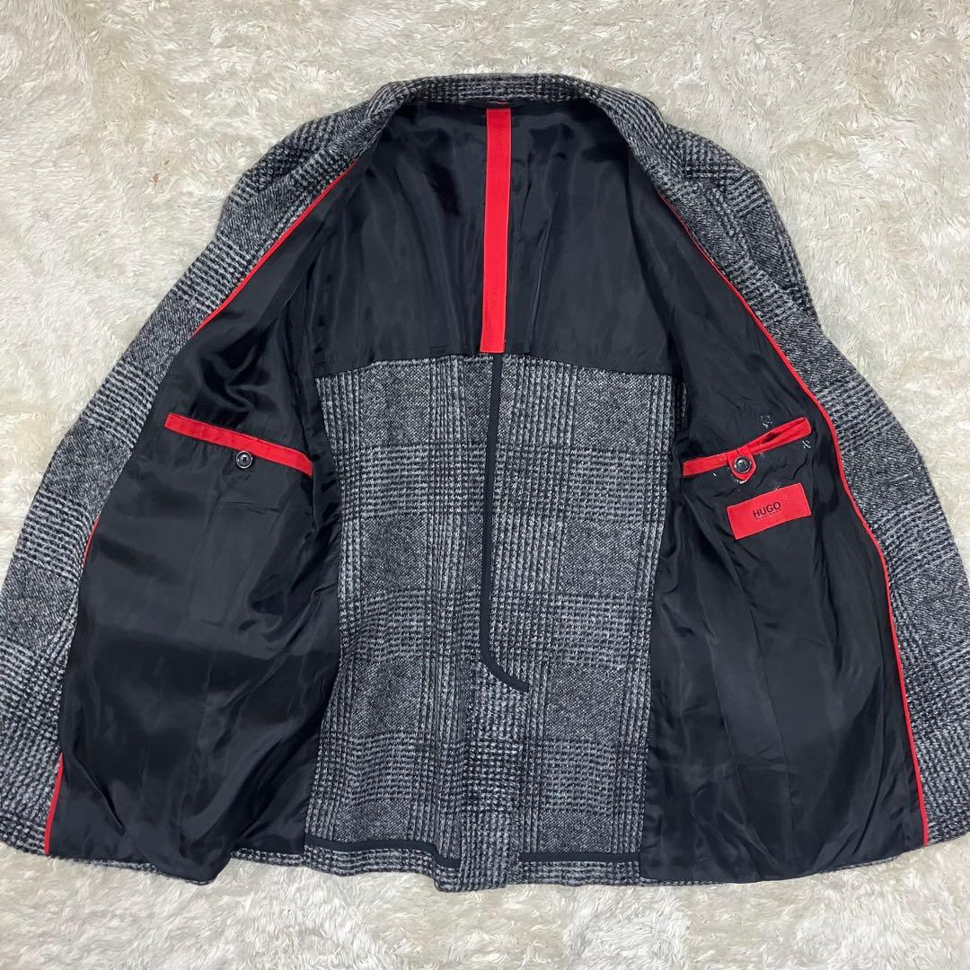 HUGO BOSS テーラードジャケット　チェック　秋冬　背抜き　2ボタン