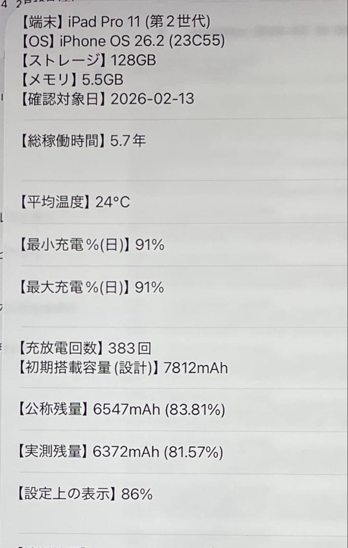 iPad Pro 11インチ　第2世代　シルバー　128GB 超美品　#8