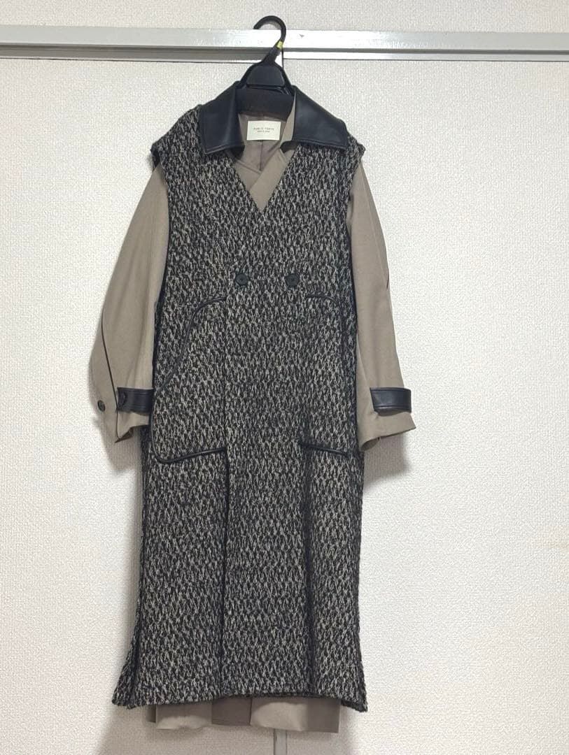 PUBLIC TOKYO ツイードジレレイヤートレンチコート