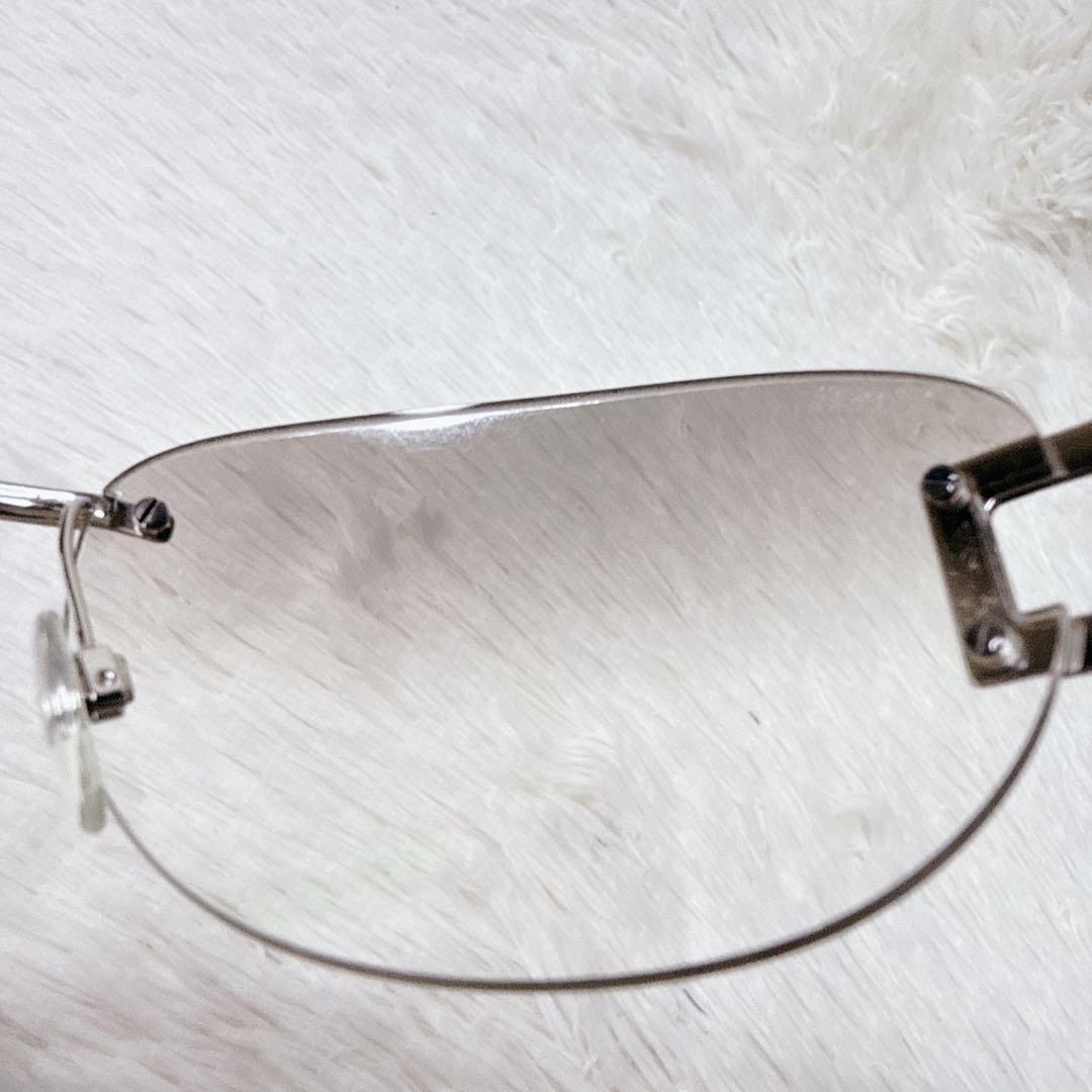 小物 BVLGARI rimless silver logo sunglasses