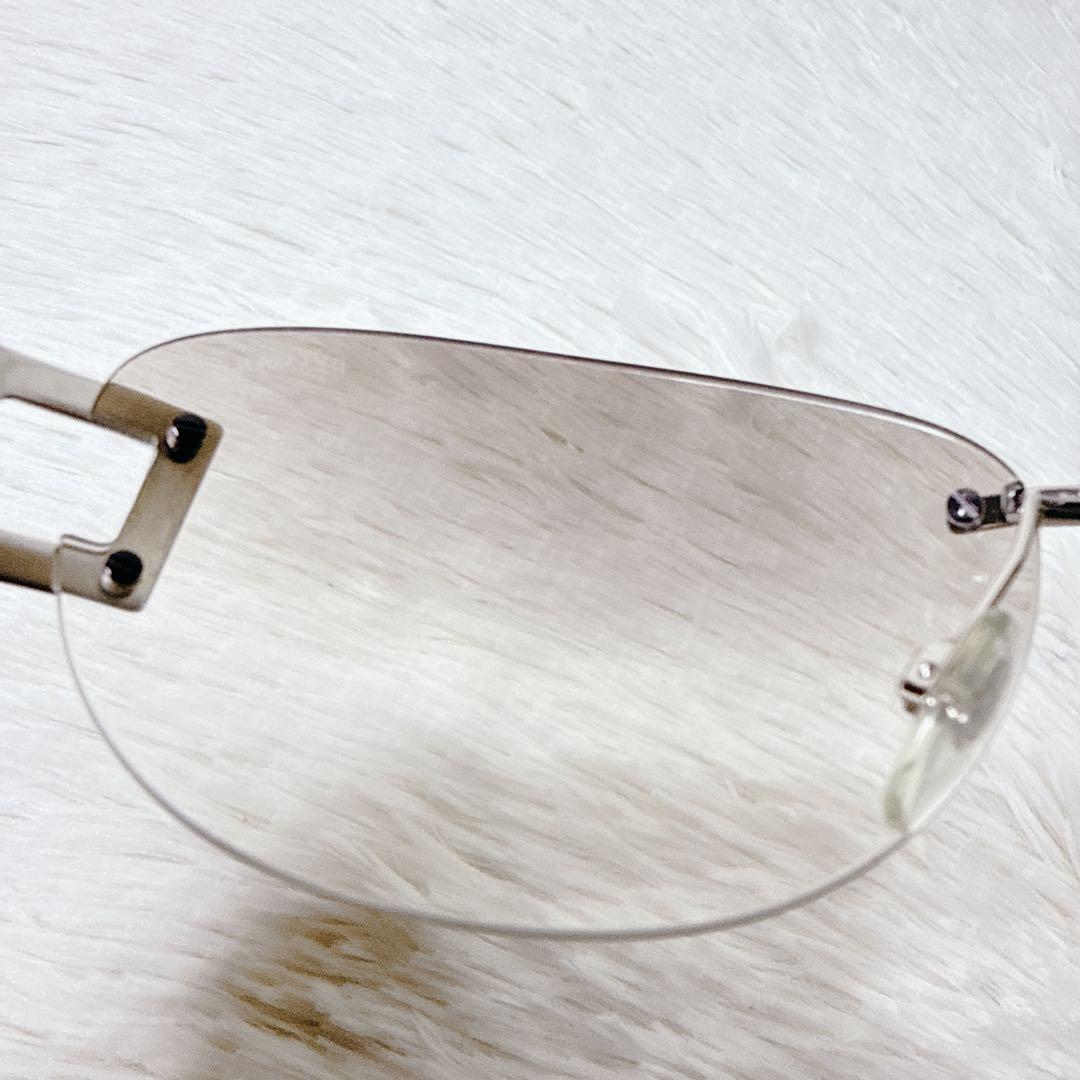 小物 BVLGARI rimless silver logo sunglasses