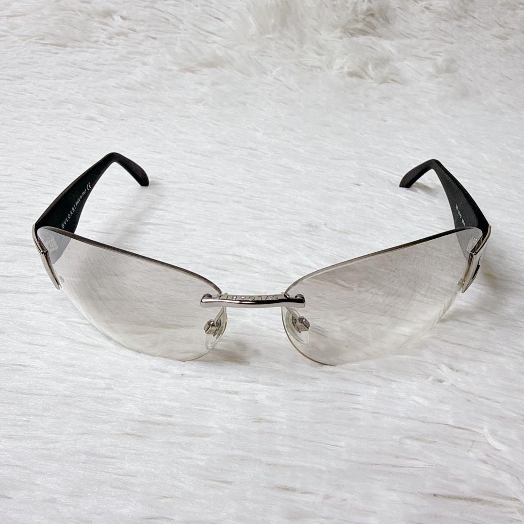 小物 BVLGARI rimless silver logo sunglasses
