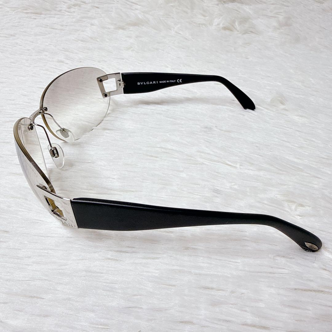 小物 BVLGARI rimless silver logo sunglasses