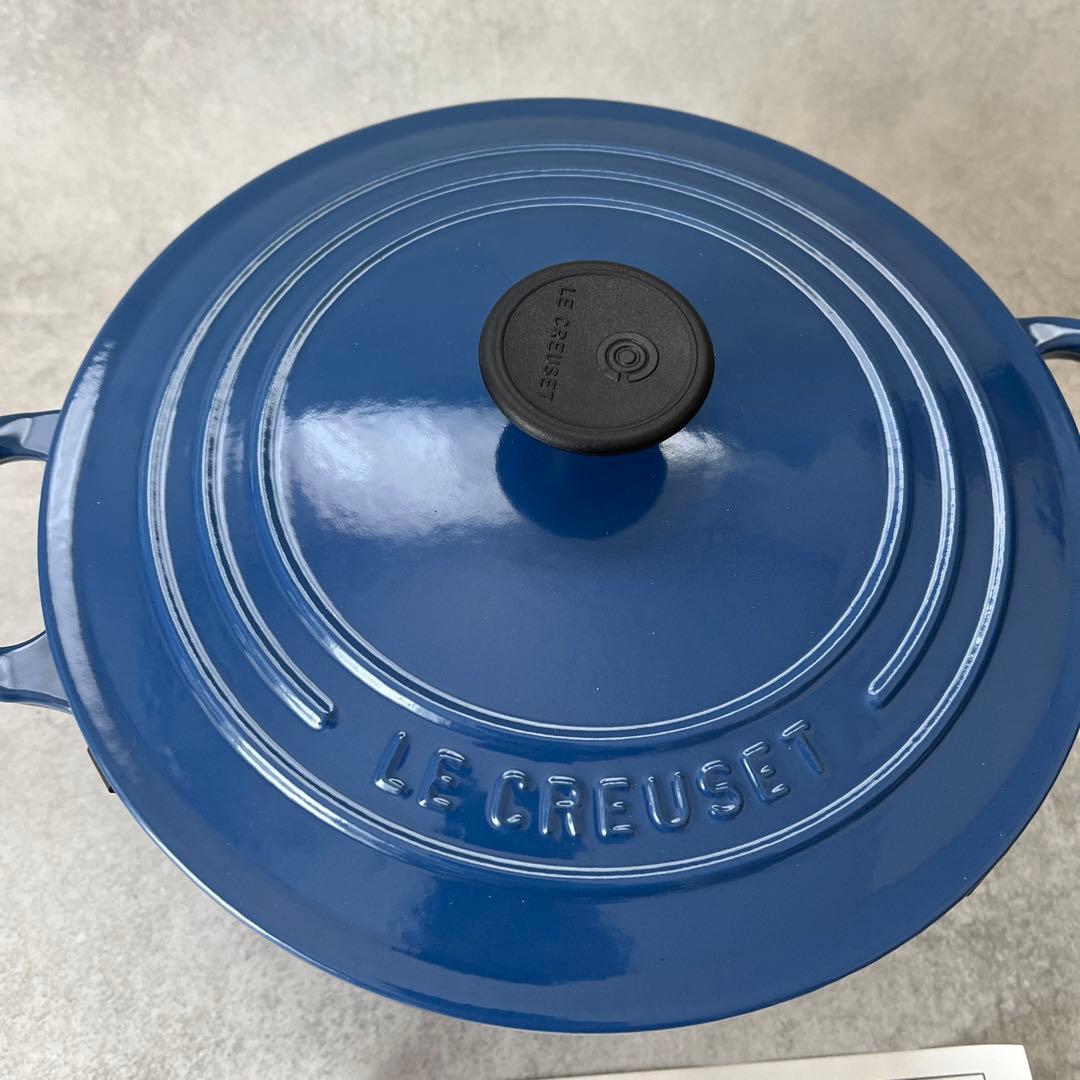 未使用 LE CREUSET　ココット ロンド ブルー　22cm