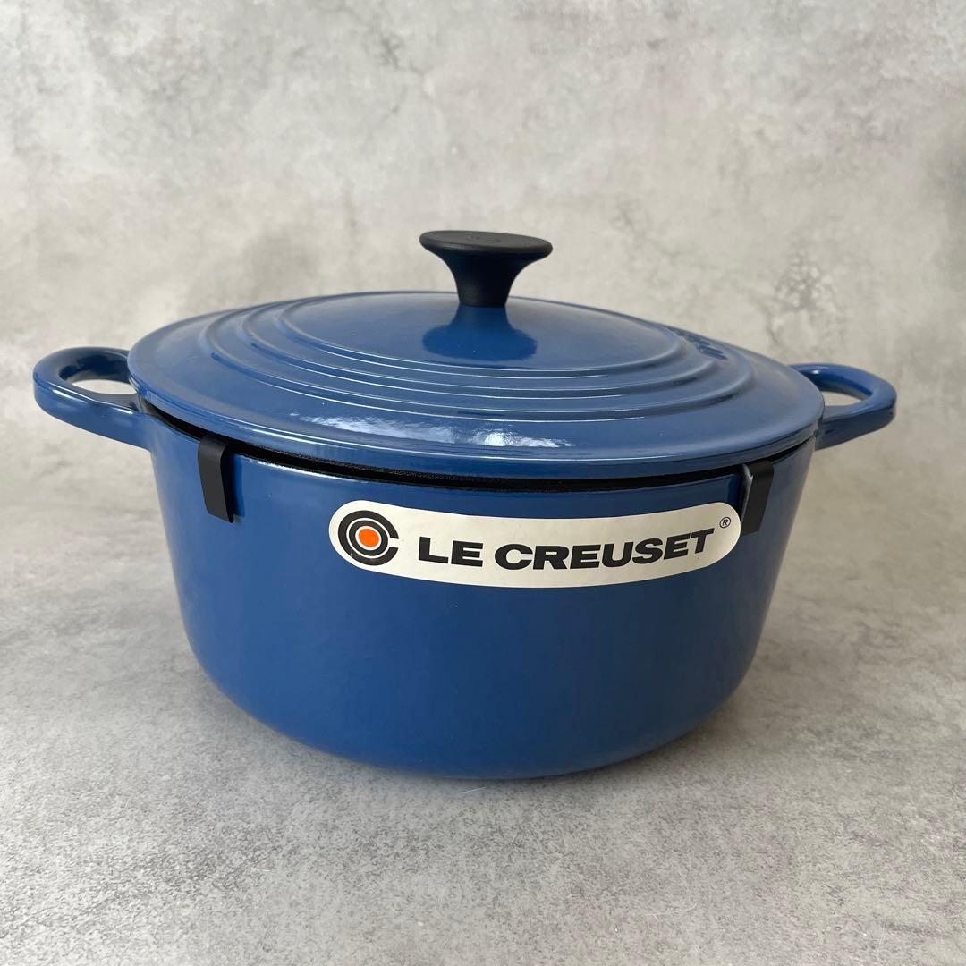 未使用 LE CREUSET　ココット ロンド ブルー　22cm