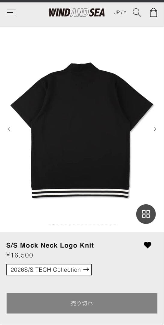 メンズウェア WIND AND SEA S/S Mock Neck Logo Knit