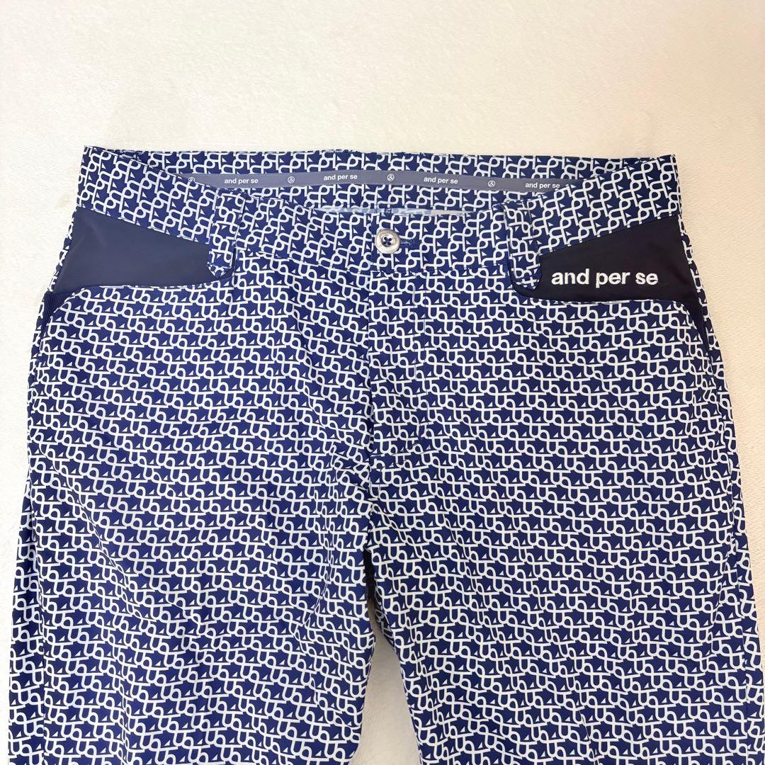 and per se アンパスィ GOLF ゴルフ パンツ 長ズボン 総柄 58