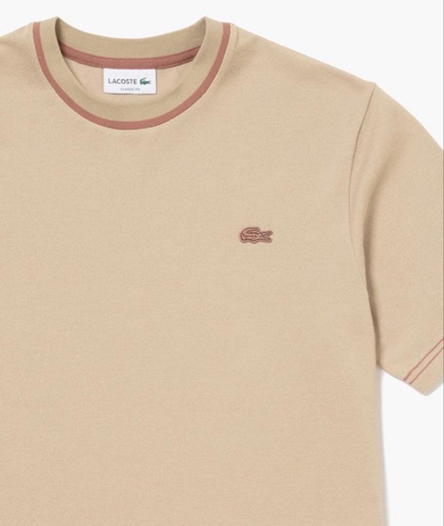 ラコステ スリーブネームパッチ 鹿の子地Tシャツ