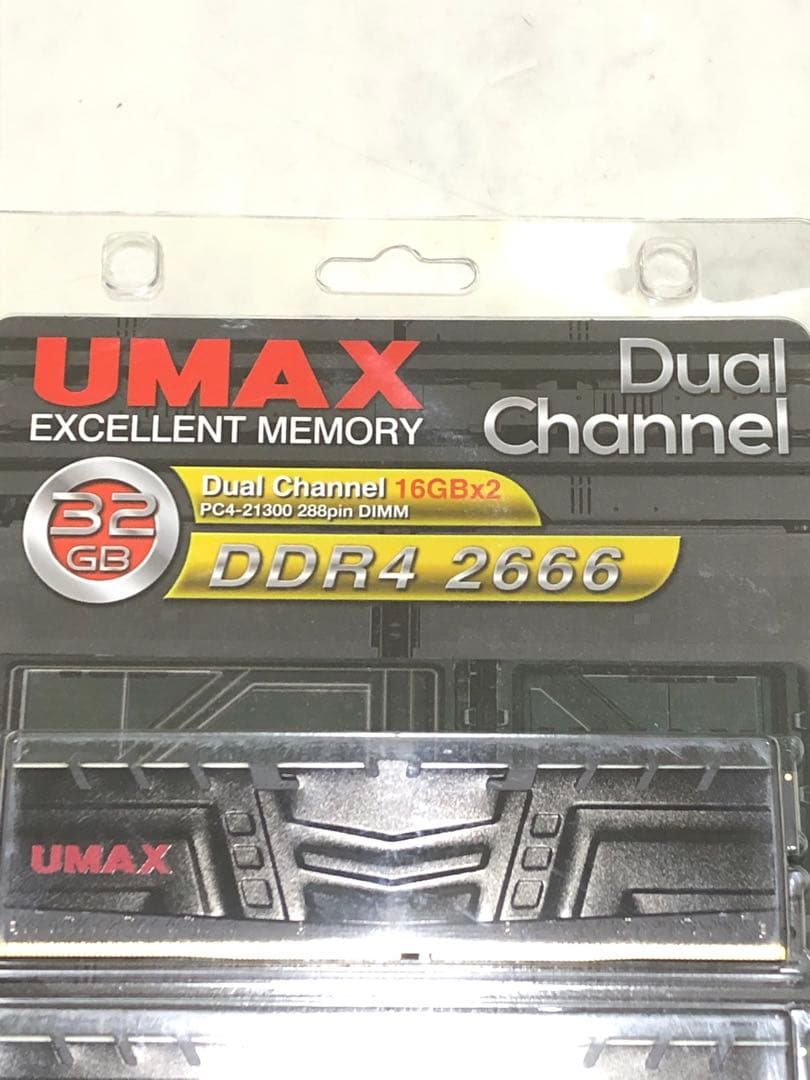 新品未開封 UMAX 32GB (16GB×2) DDR4 2666 メモリ