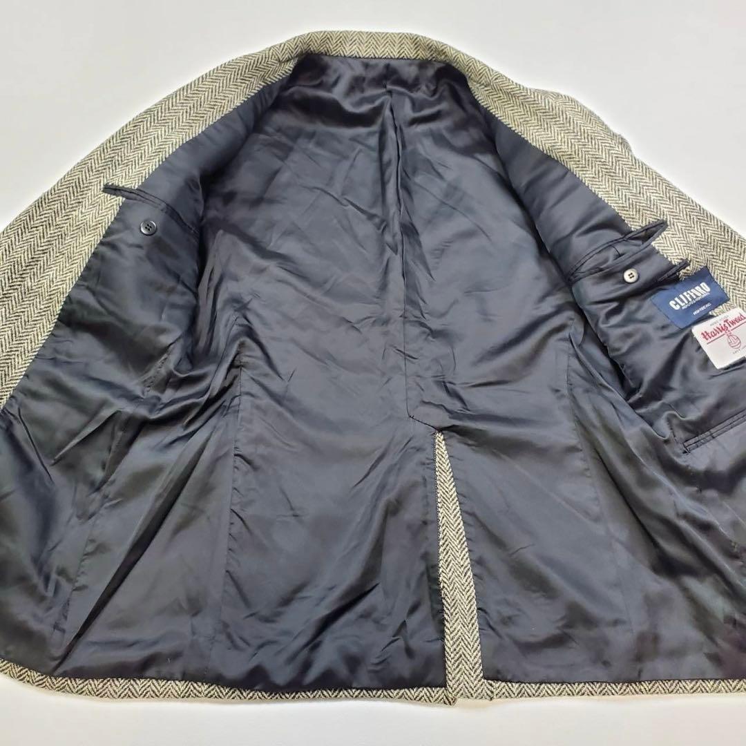 Harris Tweed テーラードジャケット ヘリンボーン グレー 高級生地
