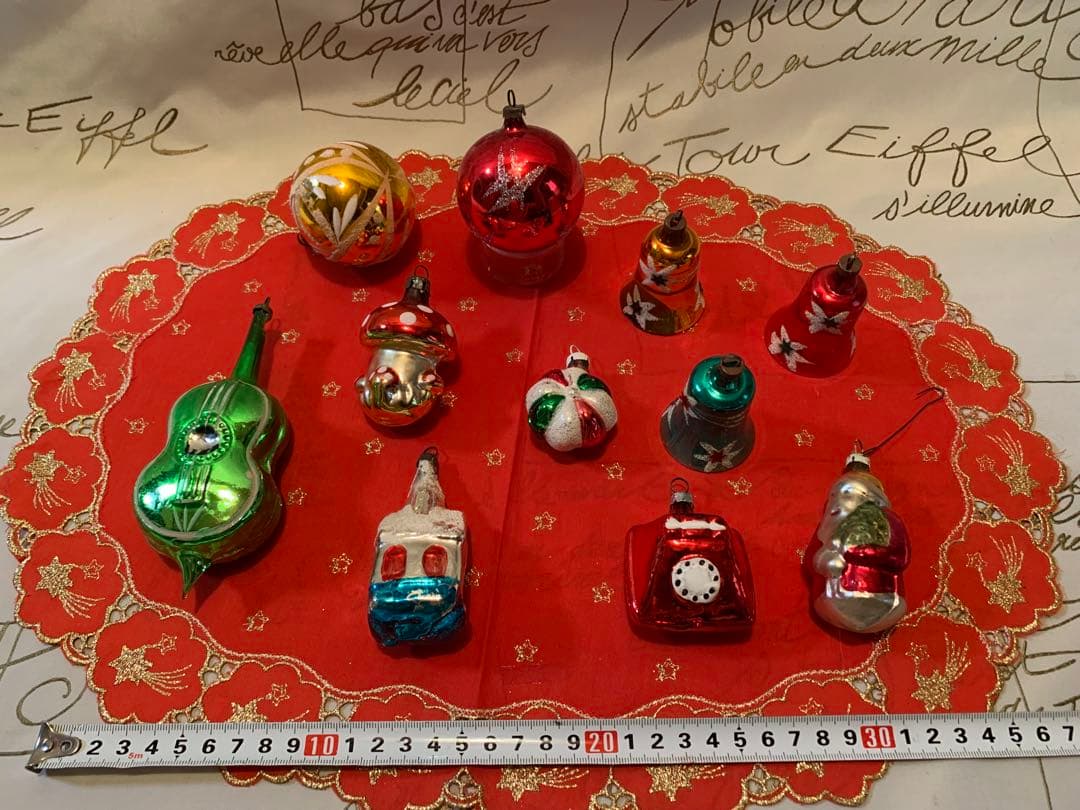 ドイツ製　クリスマス　ビンテージガラスのオーナメント25個セット