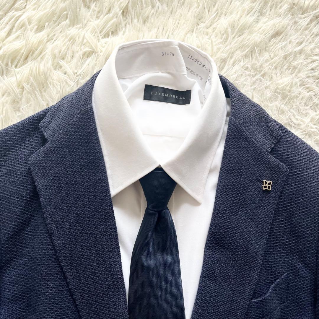 <良品>TAGLIATORE コットンリネン ネイビー ジャケット サイズ46