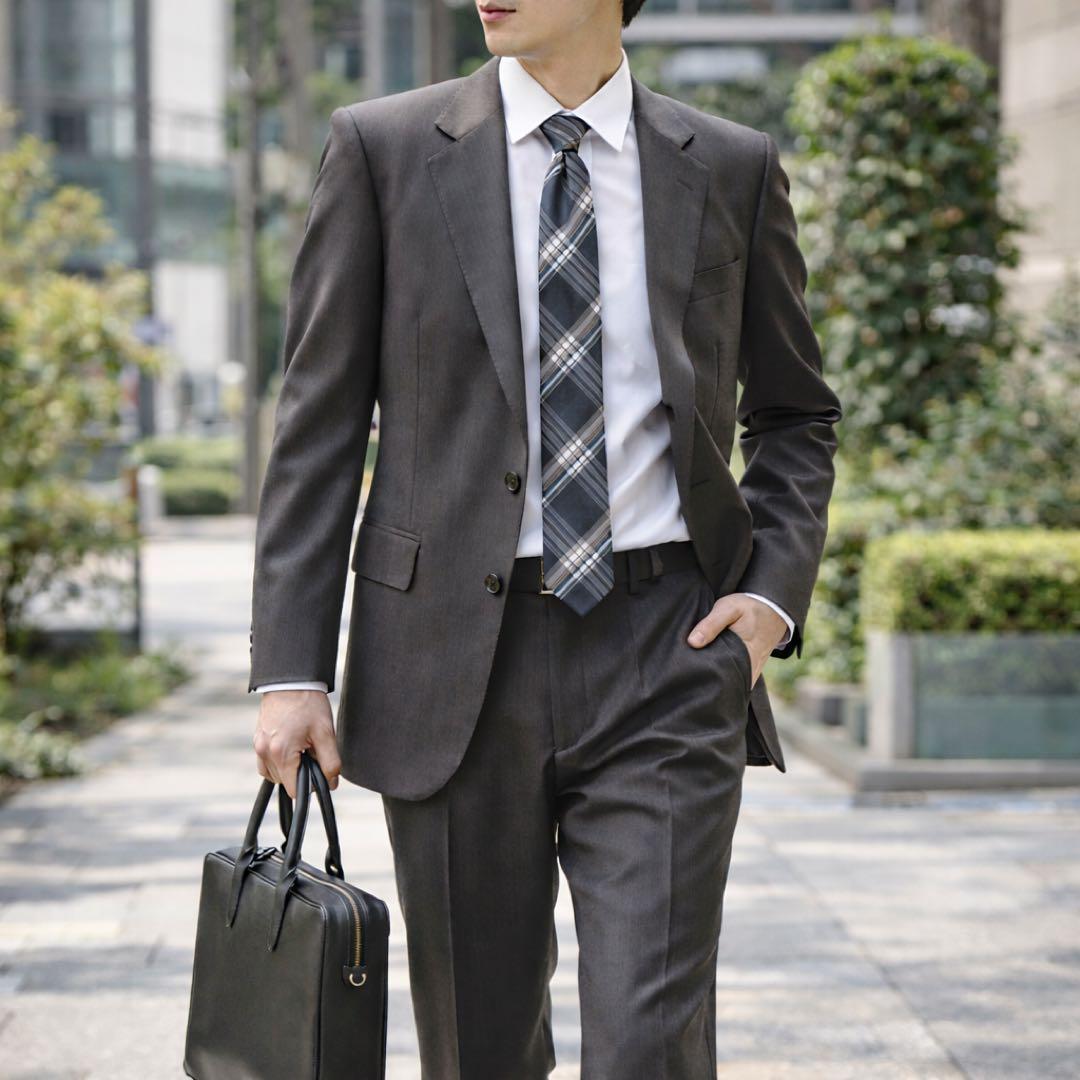 美品 DORMEUIL ドーメル生地 シングルスーツ セットアップ 日本製 ML