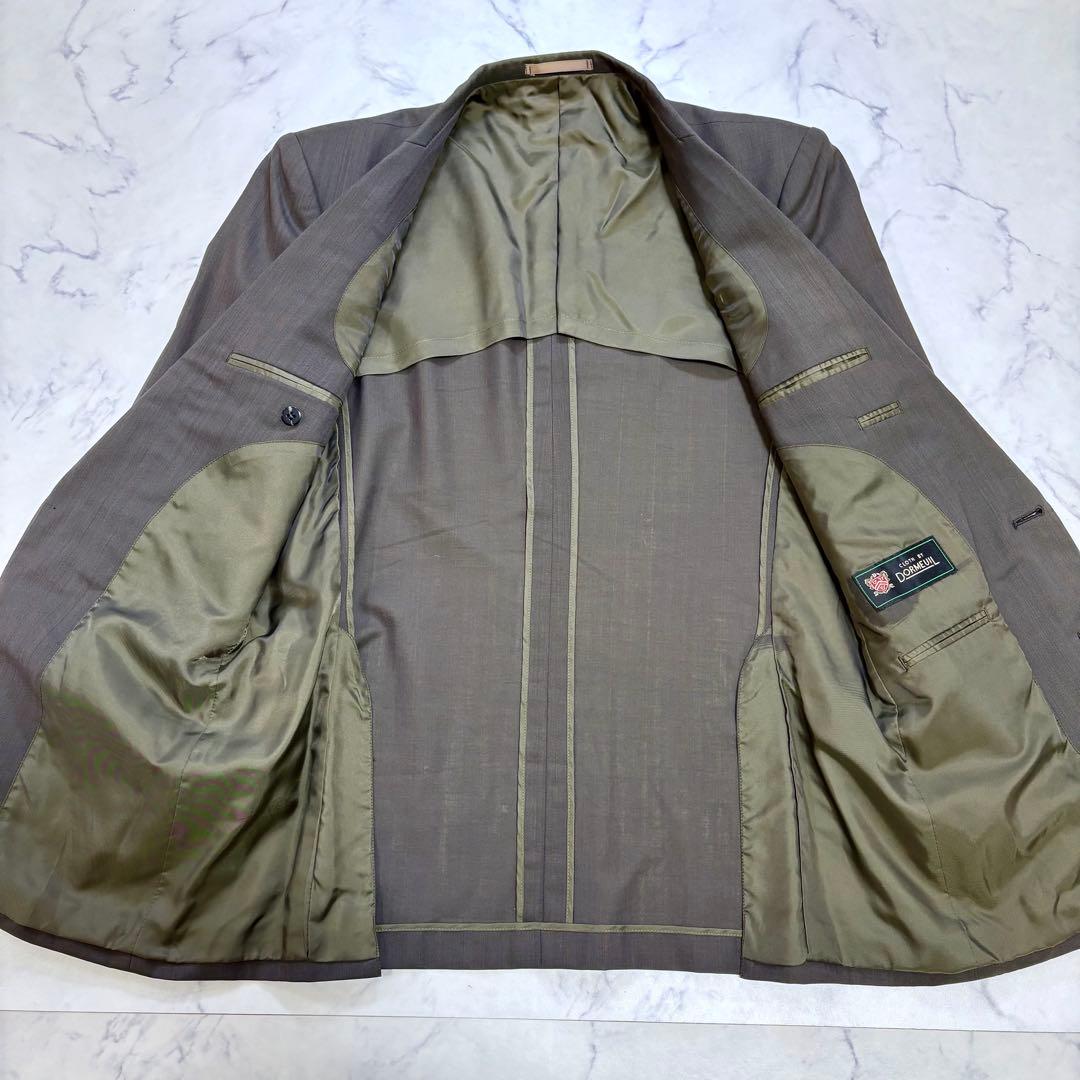 美品 DORMEUIL ドーメル生地 シングルスーツ セットアップ 日本製 ML