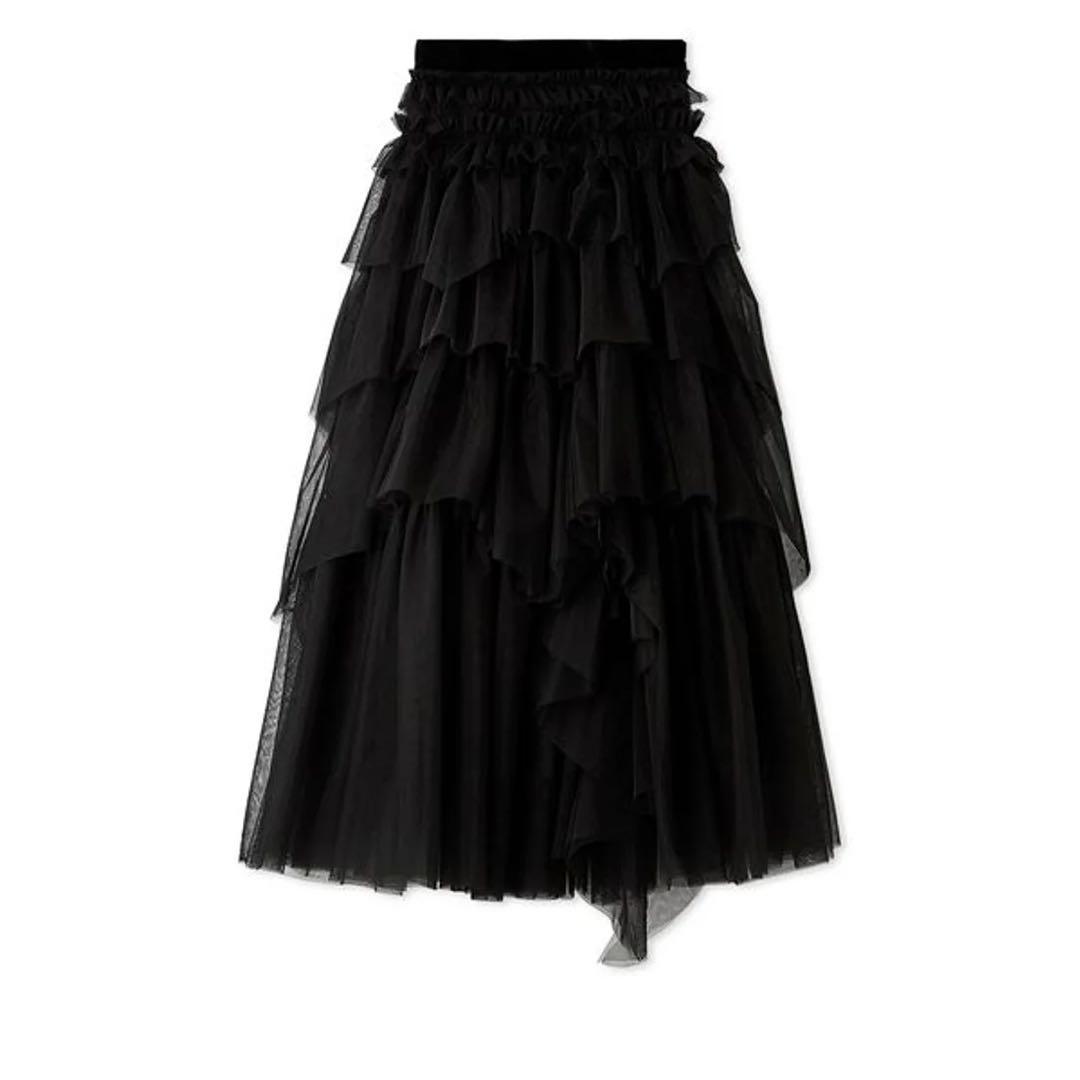 SNIDEL（スナイデル）　チュールボリュームスカート （BLK）