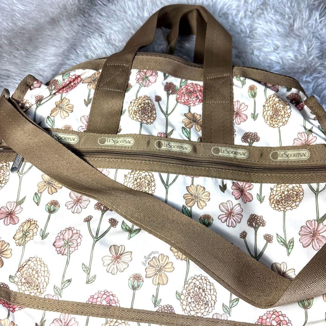 ✨美品✨レスポートサック　ボストンバッグ　ポーチ　花柄　鍵付き　2way